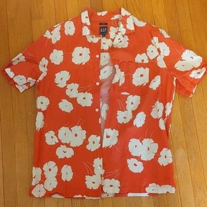 Floral Linen Camp Button-up Shirt